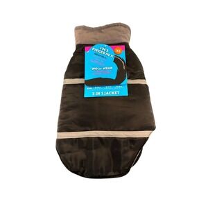 Woof Wear 3 in 1 Jacket Pet XS Black New Reflective Fleece Lined Vest